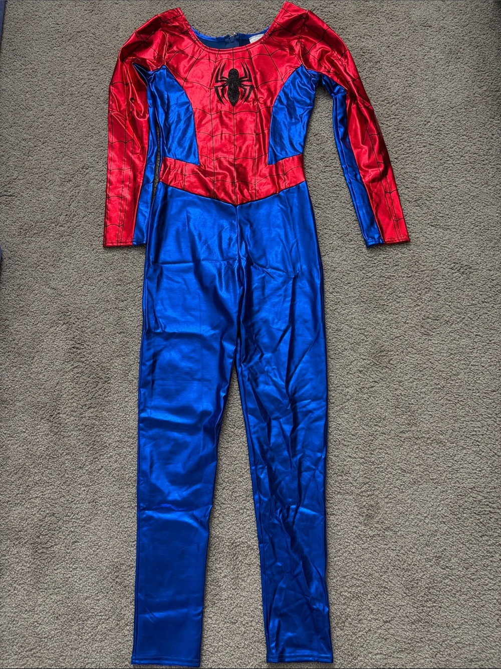 Women’s Marvel Blue and Red Webbed Superhero Jumpsuit